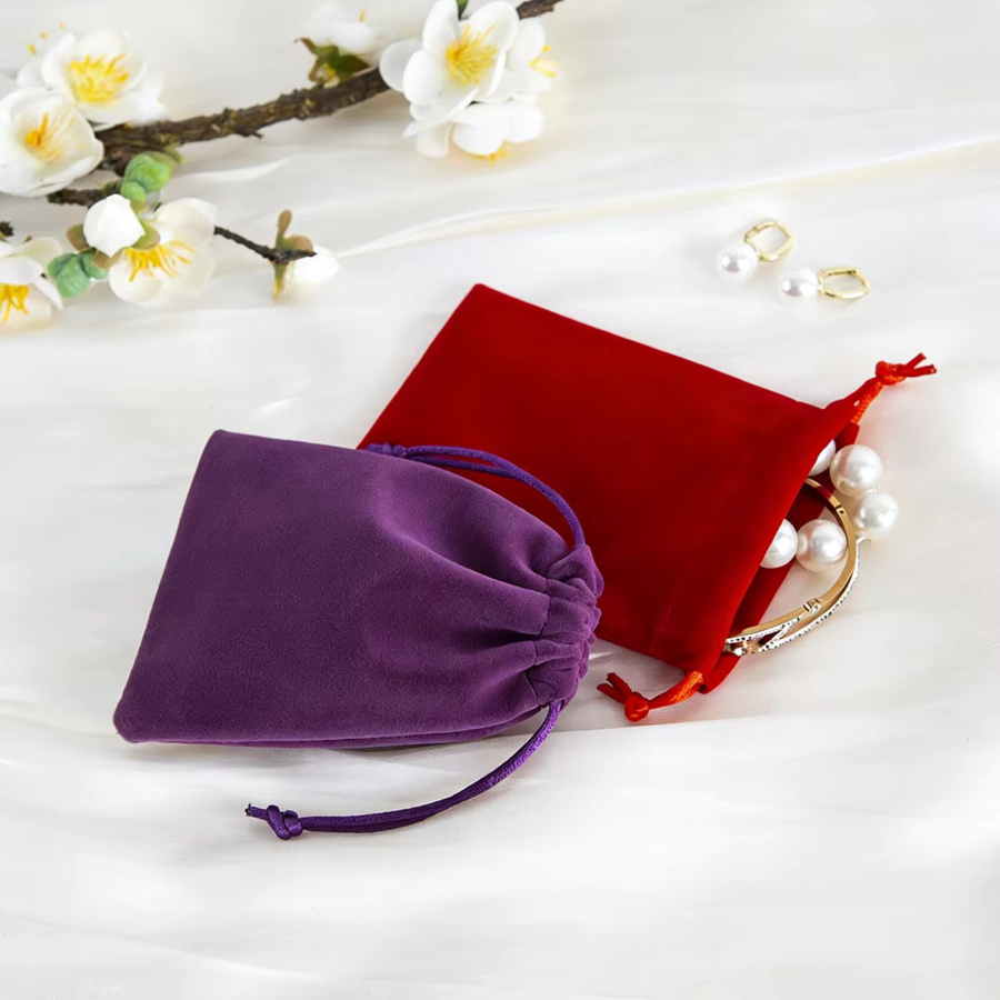 10 Stück Samtbeutel mit Kordelzug in Mehrfarben zur Aufbewahrung von Schmuck und Ornamenten - Bild 1