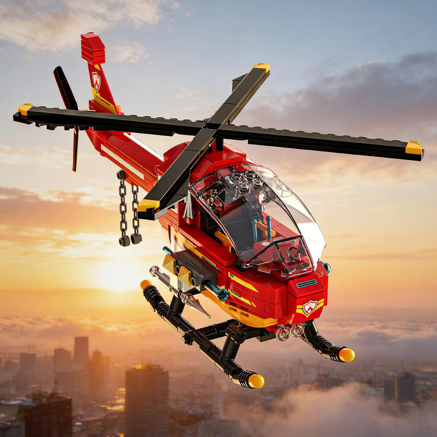 Yiran toy Rotes Löschflugzeug Bausteine Set 424 Teile - Bild 4