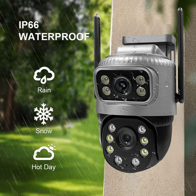 Vstarcam Dual Lens 4G IP-Kamera mit 8MP 4K Auflösung, wetterfeste Außenüberwachungskamera für Smart Home mit Nachtsicht in Grau - Bild 3