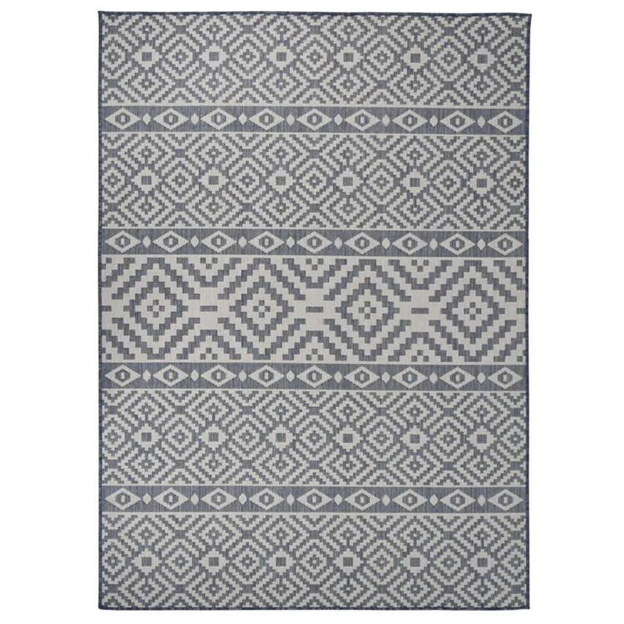 vidaXL Outdoor-Teppich Flachgewebe Blau Gestreift B/B: 200 x 280 cm - Bild 2