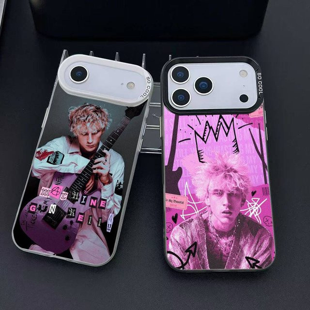 M-Machine Gun K-Kelly MGK Handyhülle mit Plating-Effekt für iPhone 12 bis iPhone 17 Pro Max Plus in Multicolour - Bild 1