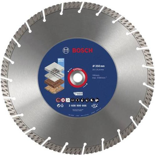 Bosch EXPERT MultiMaterial Diamanttrennscheibe für Tischsägen Durchmesser: 350 mm, Bohrungs-Ø: 20/25,4 mm, Dicke: 3,3 mm, Breite: 15 mm - Bild 1