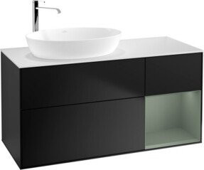 V&B Waschtischunterschrank Finion mit Wandbeleuchtung, Blau lackiert, B/T/H: 120 x 50,1 x 60,3 cm - Bild 1