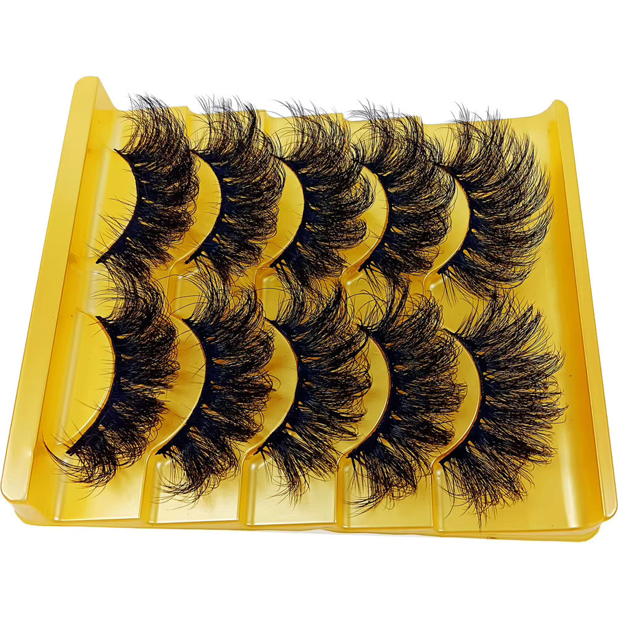 JIEFUXIN Künstliche Nerz-Wimpern, Black, 5 Paar, Unisex - Bild 4