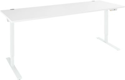 Schäfer Shop Genius Schreibtisch AERO FLEX elektrisch höhenverstellbar mit T-Fuß und Memorypanel, weiß, Breite: 200 cm, Tiefe: 80 cm - Bild 1