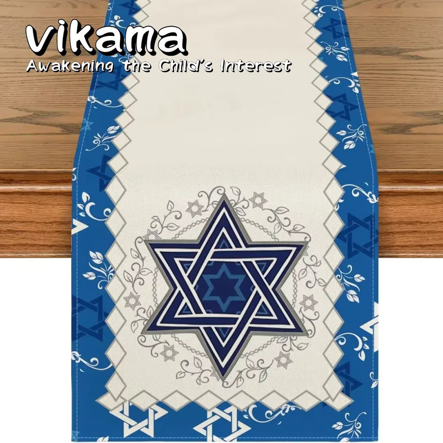 VIKAMA Tischläufer mit Fünfzackigem Stern-Tarot-Kartenabdruck, schmutzabweisend und pflegeleicht, B/T/H: 90,0 x 33,0 x 33,0 cm - Bild 2