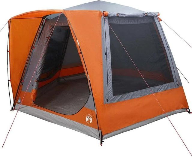 vidaXL Campingzelt in Grau und Orange aus Polyester, B/T/H: 420 x 420 x 227 cm - Bild 1