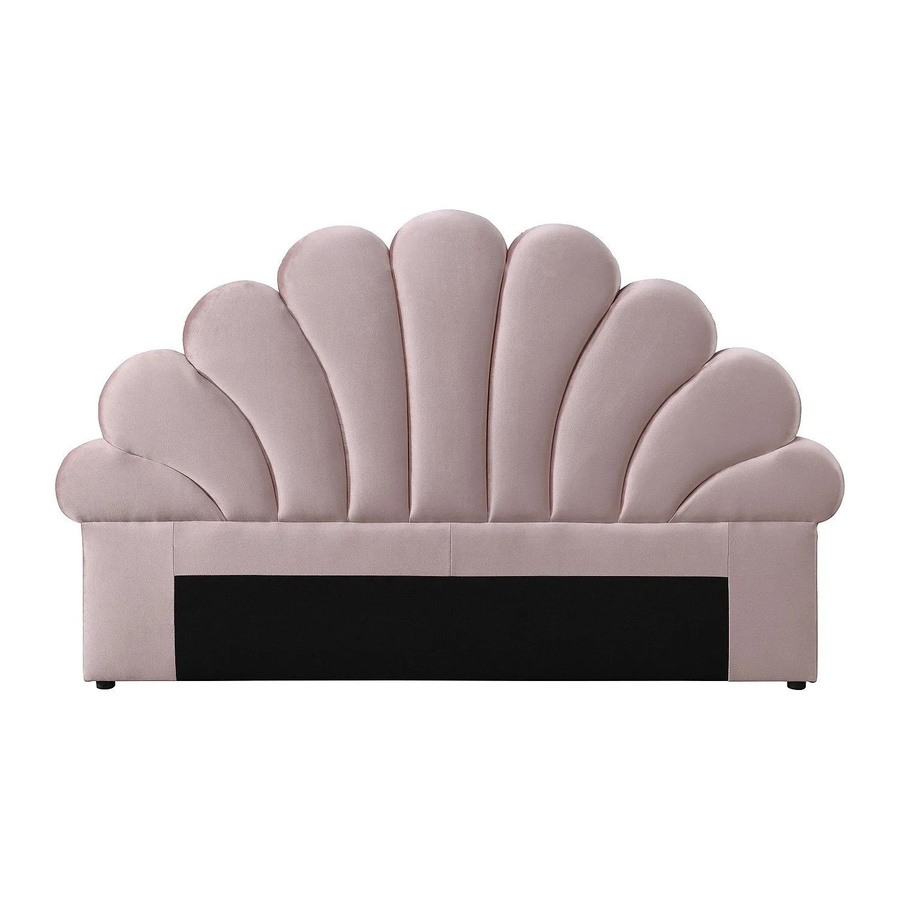 Vente-unique Bettkopfteil Moana in Rosa mit Samtbezug im Art déco Stil, Breite: 187 cm - Bild 2