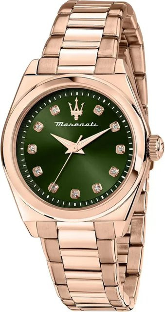 Maserati Damenuhr Velocità, Quarz, Edelstahl, Grün, 35 mm, 5 ATM - Bild 1