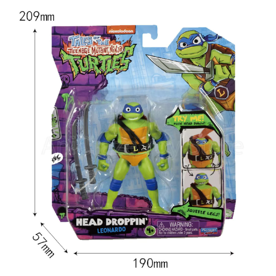 PlayMates TMNT Leonardo, Raphael, Michelangelo, Donatello, Actionfiguren, mit abnehmbarem Kopf - Bild 3