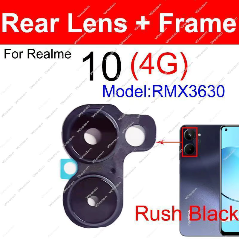 Realme 10 10 Pro 4G 5G Kameraobjektiv Abdeckung mit Rahmenhalter in Schwarz - Bild 2