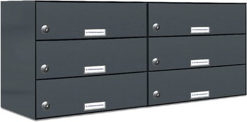 AL Briefkasten für 6 Parteien mit Zaundurchwurf, grau, B/H/T: 38,5 x 34,5 x 27,5 cm - Bild 1