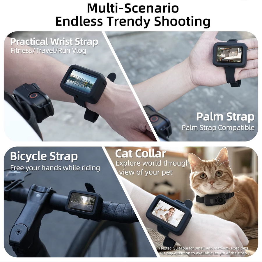 DJI Osmo Nano Vision Dock Silikonarmband Schutzhülle in Schwarz, stoßfeste Anti-Scratch Abdeckung für Handgelenkhalterung - Bild 5