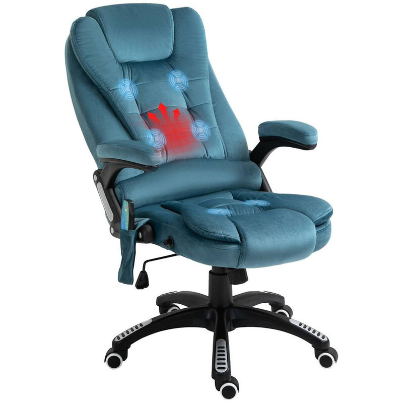 Vinsetto Massagesessel Chefsessel mit Massagefunktion in Blau, B/H/T: 72 x 68 x 120 cm - Bild 2