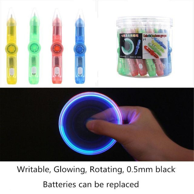 Soulbao Bunter Glitter Fingertip Gyro Stift als Mini Kugelschreiber und Stressabbau-Spielzeug für Kinder in Multicolour - Bild 1