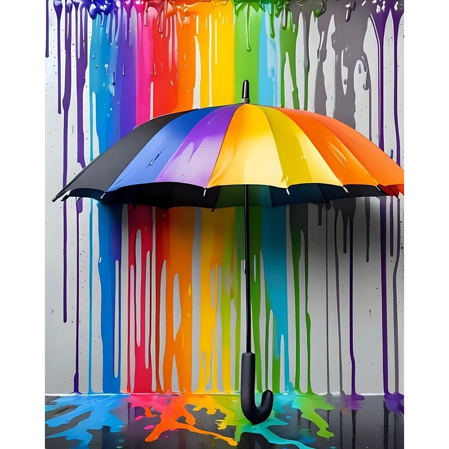 Huacan Digitaler Ölgemälde-Regenschirm, Acrylfarbe nach Zahlen, Bunt / Mehrfarbig - Bild 5