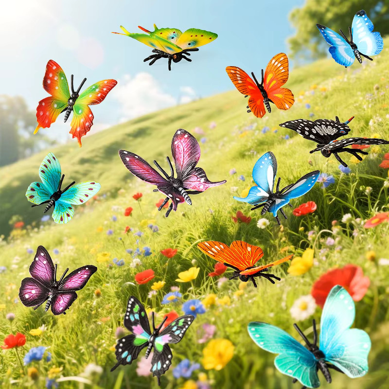 Oenux Schmetterling Modell Monarch Schwalbenschwanz als Gartenfigur und Lernspielzeug für Kinder in Multicolor - Bild 2