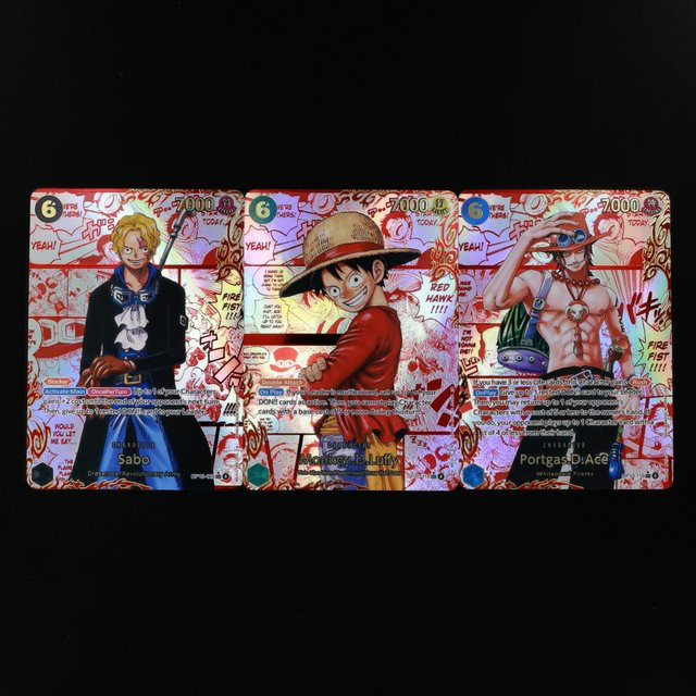 Bandai One Piece, Red Manga Ace Sabo Luffy, Karte, Texturierte Folienkarte mit Heißprägeverfahren, ab 14 Jahren - Bild 1