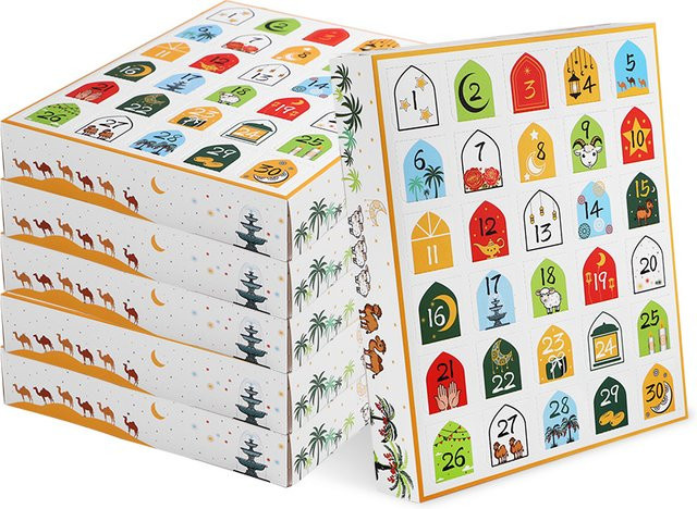 Ramadan Adventskalender-Boxen aus Papier mit orientalischem Design, Mehrfarbig, 30-Tage-Countdown Geschenkboxen für Eid Al Fitr - Bild 1