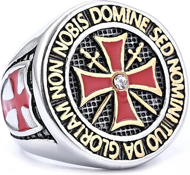 NORDMANN Ring, Kreuzritter, Zinklegierung, Schwarz, Herren - Bild 1