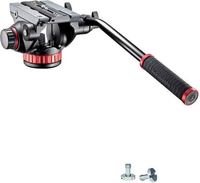 Manfrotto Fluid-Videokopf mit flacher Basis in Schwarz, Tragkraft 10 kg - Bild 1