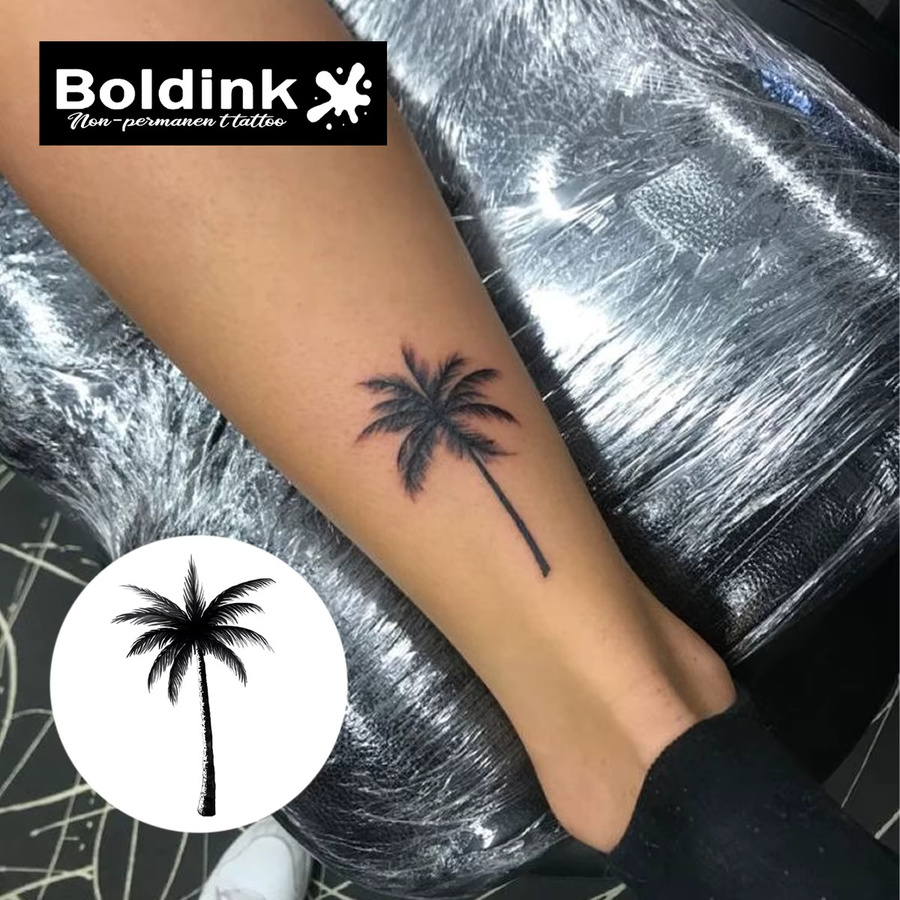 Boldink Temporäres Kokosnussbaum-Tattoo, wasserfest, semi-permanent - Bild 2