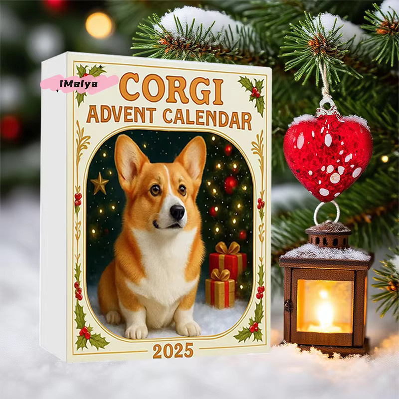 Coigi Adventskalender 2025 mit 24 Tagen Countdown und niedlichen Corgi-Mini-Ornamenten als Weihnachtsdekoration in Mehrfarbig - Bild 4