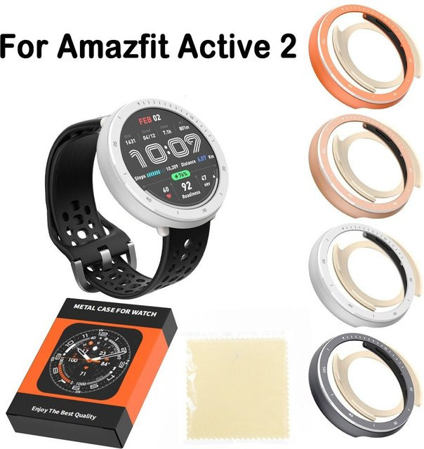 Uhrenzubehör für Amazfit Active 2, Edelstahl, Schwarz, Unisex - Bild 1