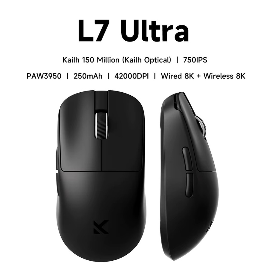 MCHOSE L7 Ultra Kabellose Gaming-Maus mit PAW3395 26K-Sensor, Dual 8K Polling und Tri-Mode Verbindung (2,4 GHz, Bluetooth, Kabelgebunden) - Bild 4