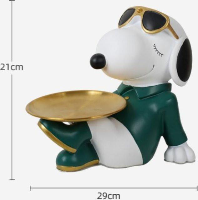 Dekorative Hundefigur von Yiran Furniture in Creme als Tischdekoration und Schlüsselanhänger-Ornament - Bild 1