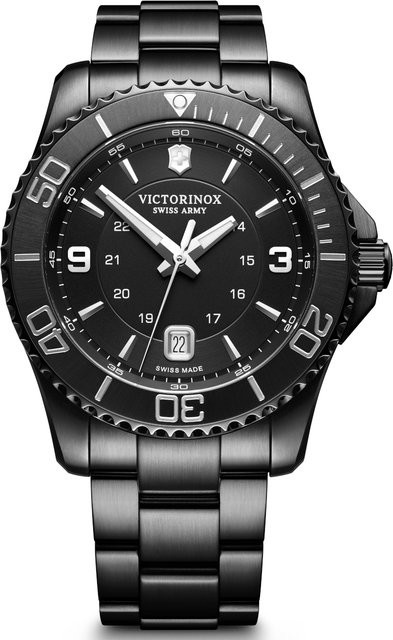 Victorinox Maverick Herrenuhr, Quarz, Edelstahl, 43 mm, Schwarz, 10 ATM - Bild 1