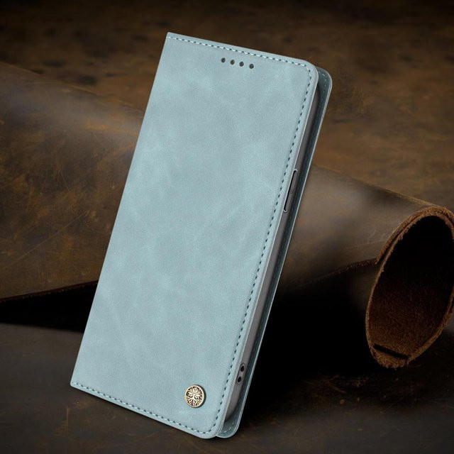 Premium magnetische Leder-Klapphülle mit RFID-Schutz für Samsung Galaxy S26 S25 S24 S23 S22 S21 S20 FE Edge S25 Plus in Blau - Bild 1