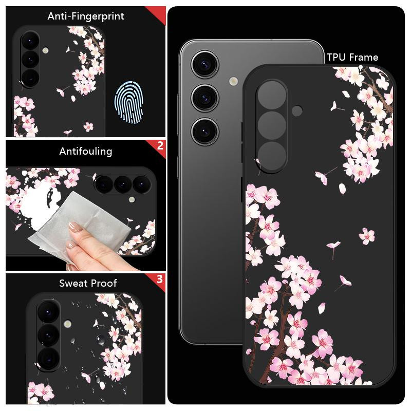 Silikon-Handyhülle mit Pfirsichblütenmuster für Samsung Galaxy A-Serie inklusive Lanyard, weiche TPU-Schutzhülle - Bild 4
