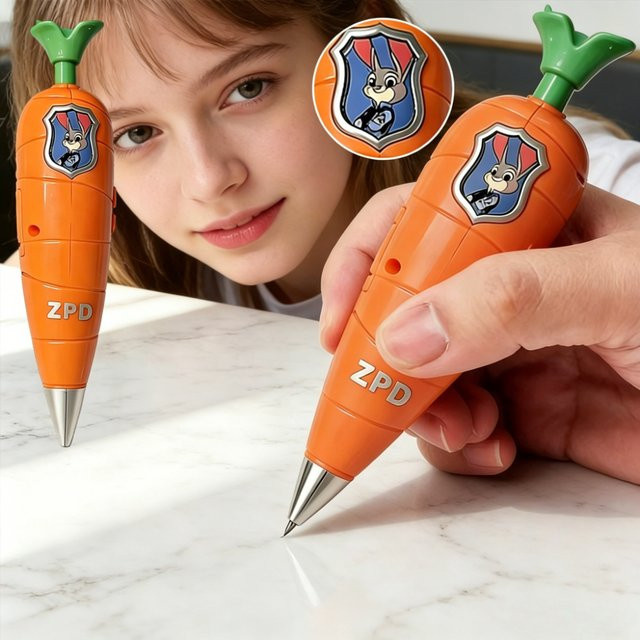 Disney Zootopia 2-in-1 Sprachaufzeichnungsstift in Karottenform, orangefarbener Schreibstift für Kinder - Bild 1