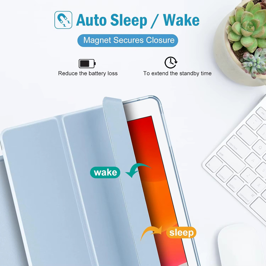 Tzion Smart Flip Cover Hülle für iPad mini 1. 2. 3. 4. 5. Generation (7,9 Zoll) in Blau mit Auto Sleep/Wake Funktion - Bild 2