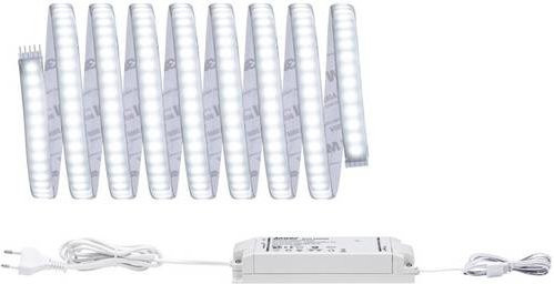 Paulmann MaxLED 1000 LED-Streifen-Basisset in Weiß mit Netzteil und Fernbedienung, 3 m Länge, kühles Weiß, IP44 feuchtraumgeeignet - Bild 1
