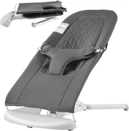 VEVOR Baby Bouncer klappbarer Baby Schaukelstuhl für Neugeborene bis 9 Monate mit 2 Neigungswinkeln und 3-Punkt-Gurt, Dunkelgrau - Bild 1