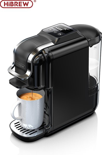 HiBREW 5-in-1 Kapsel-Kaffeemaschine für Espresso, Cappuccino und Kaffee, kompatibel mit Nespresso, Lavazza und Dolce Gusto, Schwarz - Bild 1