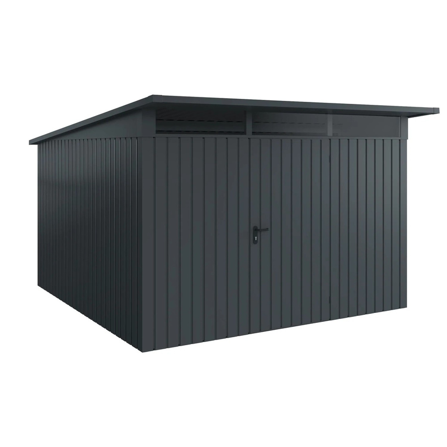 EcoStar Gerätehaus Euroline Pultdach in Anthrazitgrau mit 1-flügliger Tür, B: 325 cm, T: 358 cm - Bild 2