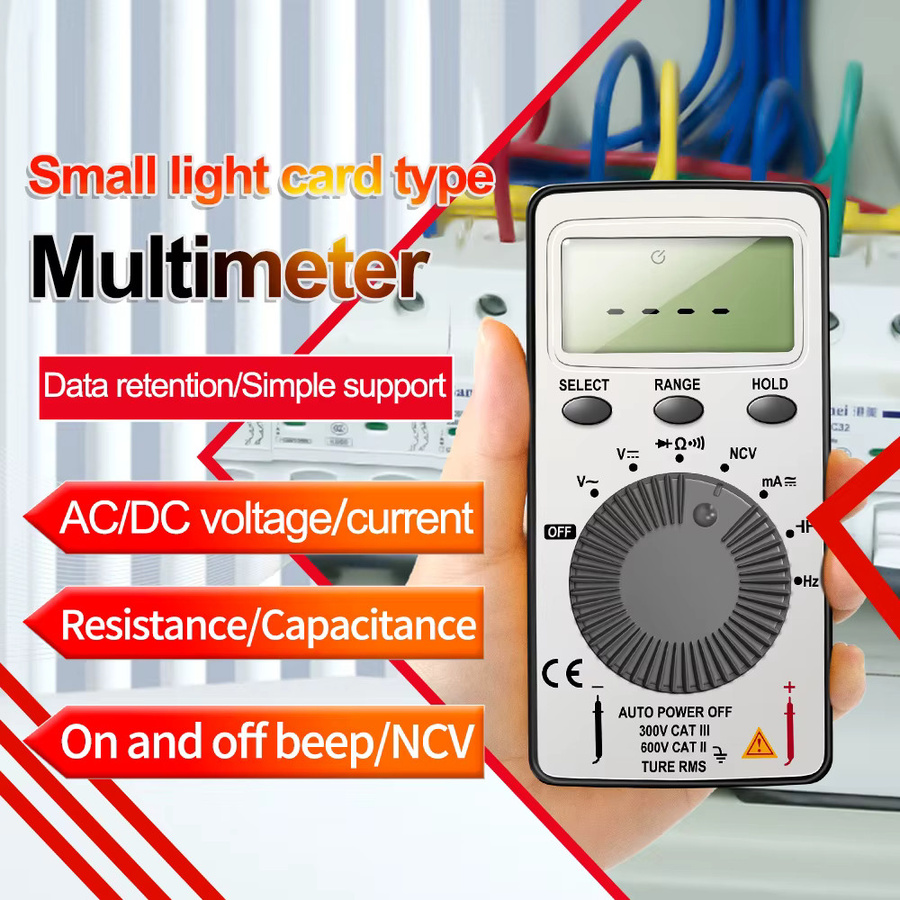 Gaqqee Digitalmultimeter mit Digitalanzeige und Alarmsummer, tragbares Mini-Spannungs- und Strommessgerät 0mV bis 600V - Bild 2