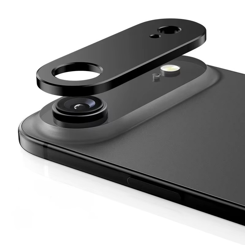 1-3er-Set HD-Aluminium-Rückkamera-Schutzfolie für Apple iPhone Air 17, iPhone 17Pro und iPhone 18 Pro Max in Schwarz mit kratzfestem Metallring-Objektivschutz - Bild 4