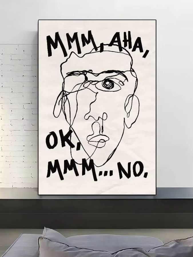 Kayou Porträt Skizze Poster Abstrakte Wandkunst Weiß Modernes Design Wasserdichter Wandaufkleber - Bild 6