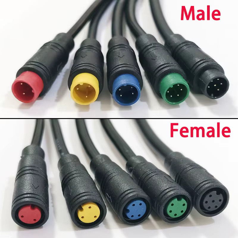 ChengHaoRan Wasserdichter Luftfahrtstecker mit Verlängerungskabel für Elektroroller-Bremssensor, Schwarz, Länge: 1 m - Bild 3