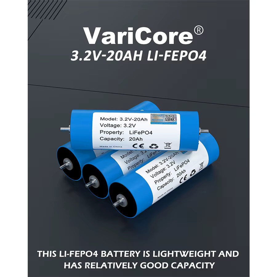 VariCore LiFePO4-Zelle 3,2V 20Ah A-Grade zylindrische Lithium-Eisenphosphat-Batterie in Blau für Solar-, Wohnmobil- und EV-Wechselrichter-Speichersysteme - Bild 2