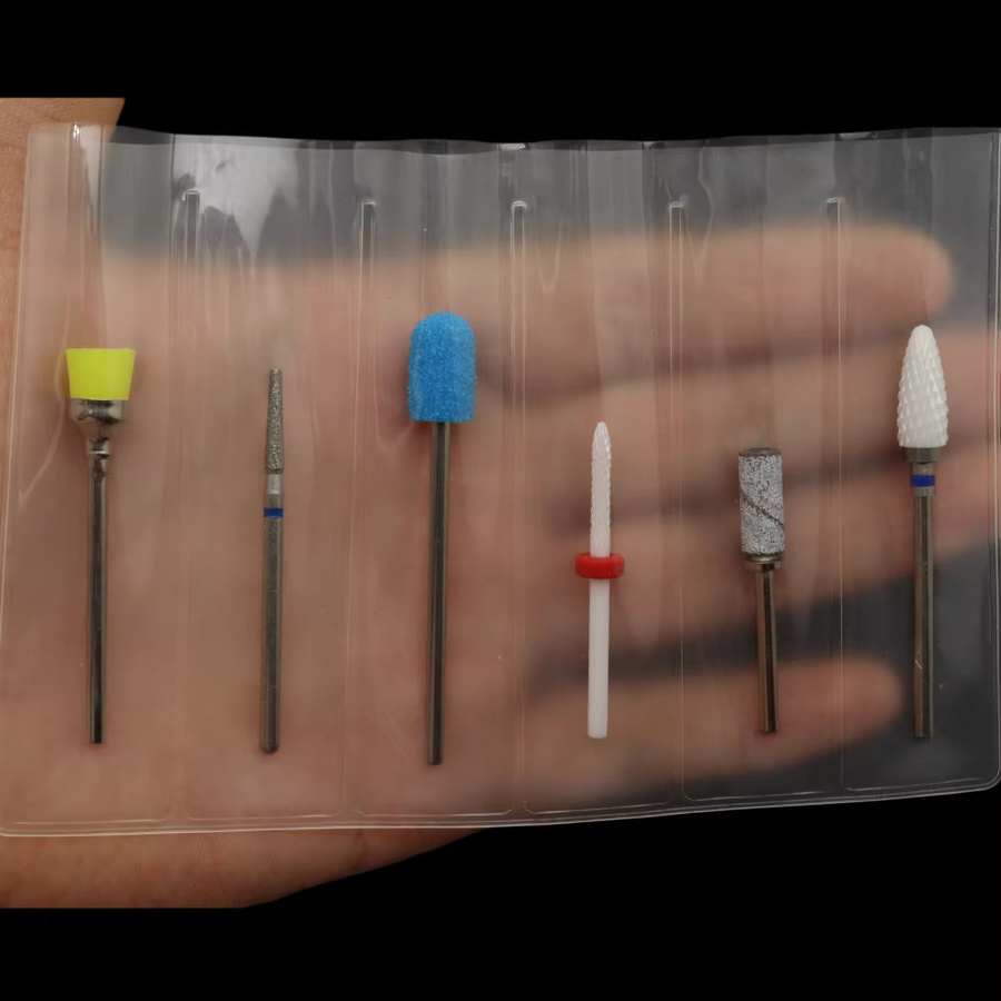 Easy Nail Nagelbohrer-Set, 6-teilig, mit Schleifbändern, Keramik- und Diamant-Nagelbohrer, 2,35mm Schaft, Unisex - Bild 3