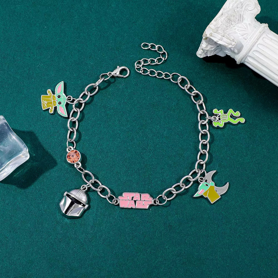 Star Wars Grogu Baby Yoda Charm-Armband, Silber, Unisex - Bild 3