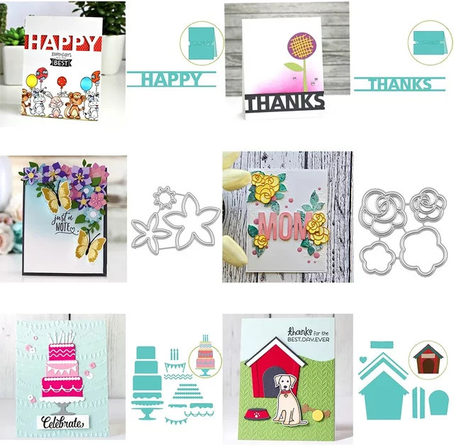 Metall Stanzformen mit Blumen und Rosen für DIY Scrapbooking und Kartenbasteln - Bild 1