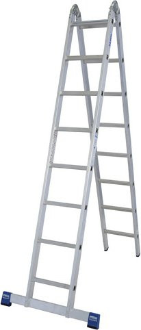Krause Doppelleiter STABILO aus Aluminium in Silber mit 16 Sprossen - Bild 1