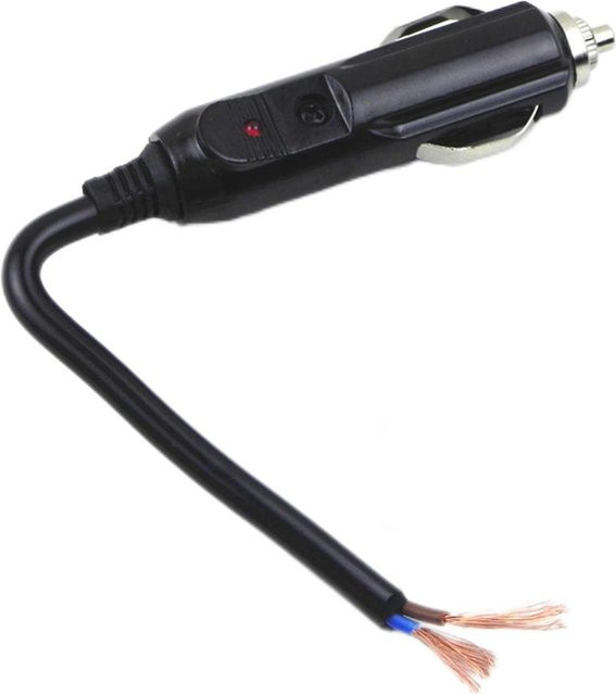 12 Volt 20A Zigarettenanzünder Adapter mit Netzanschluss und Barrel-Plug in Schwarz - Bild 1