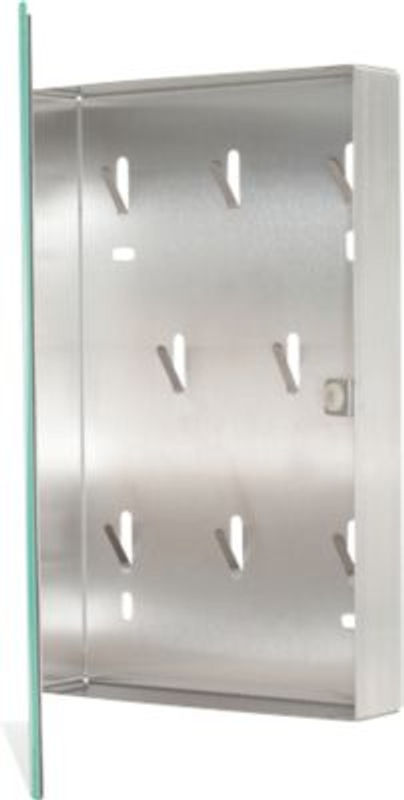 Rottner Schlüsselschrank Key Glass White mit Magnetverschluss aus Edelstahl und Glas für 8 Schlüssel, B: 20 cm, T: 4 cm, H: 30 cm - Bild 3